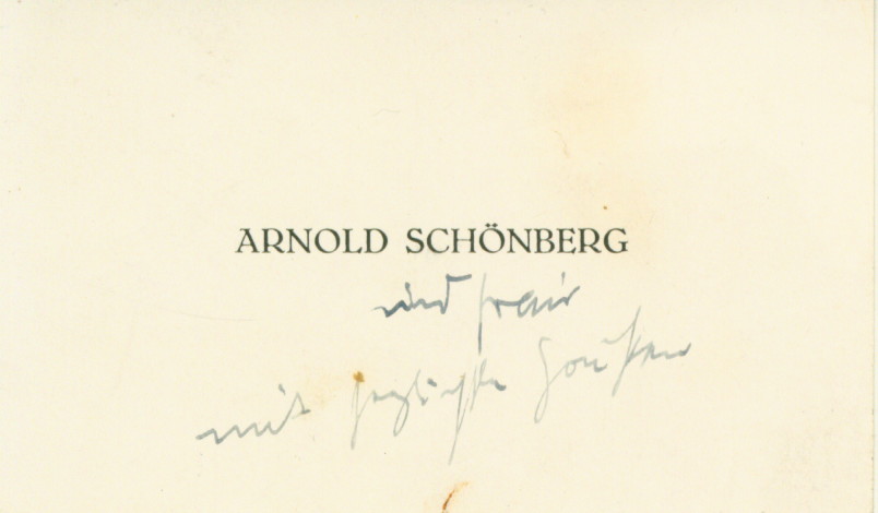 Schoenberg, Arnold - Signature and Portrait